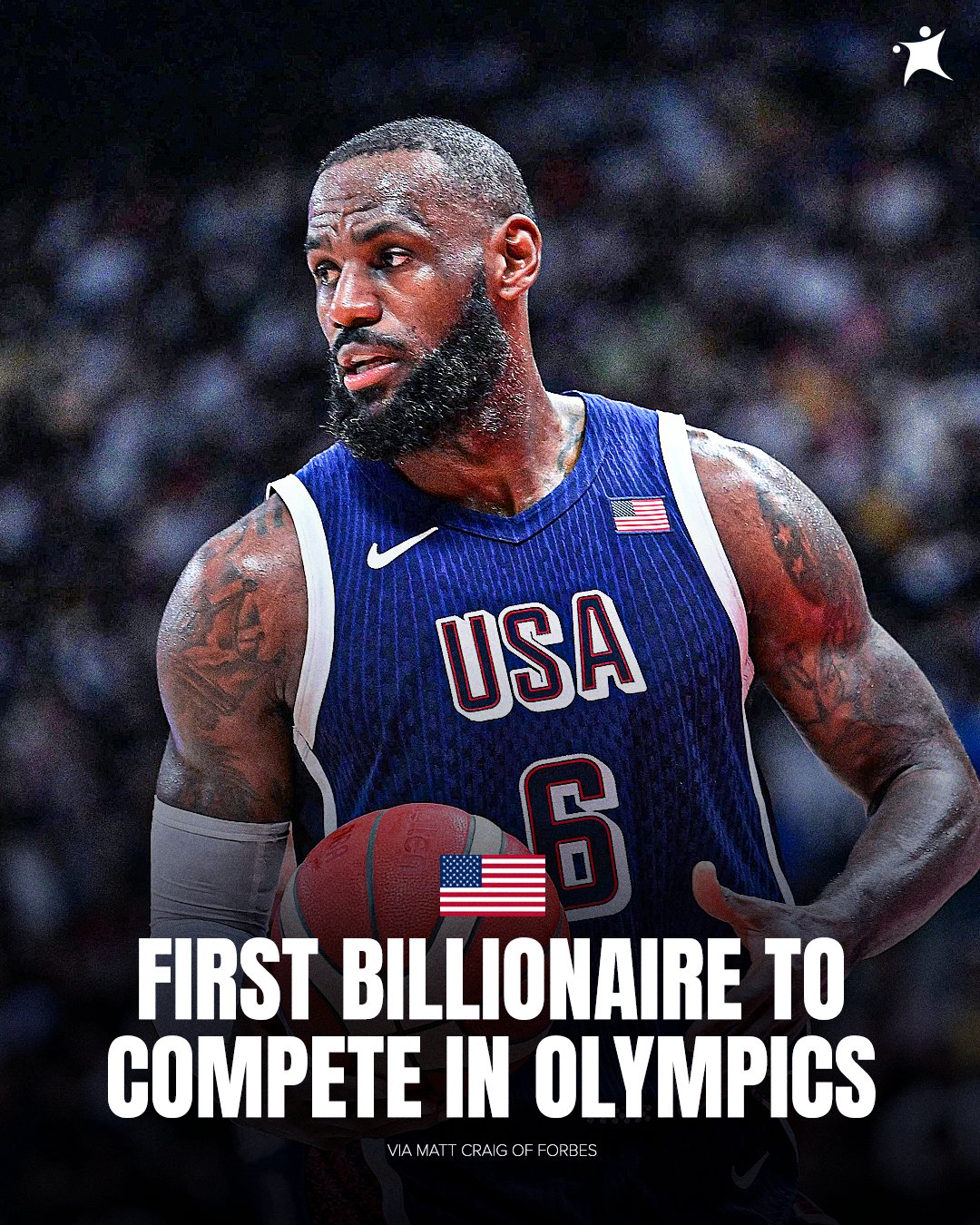 打球最好的有钱人🤑詹姆斯是首位参加奥运会的身价超十亿运动员
