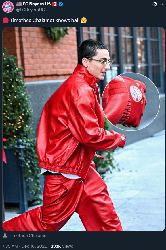 提莫西·查拉梅是真球迷